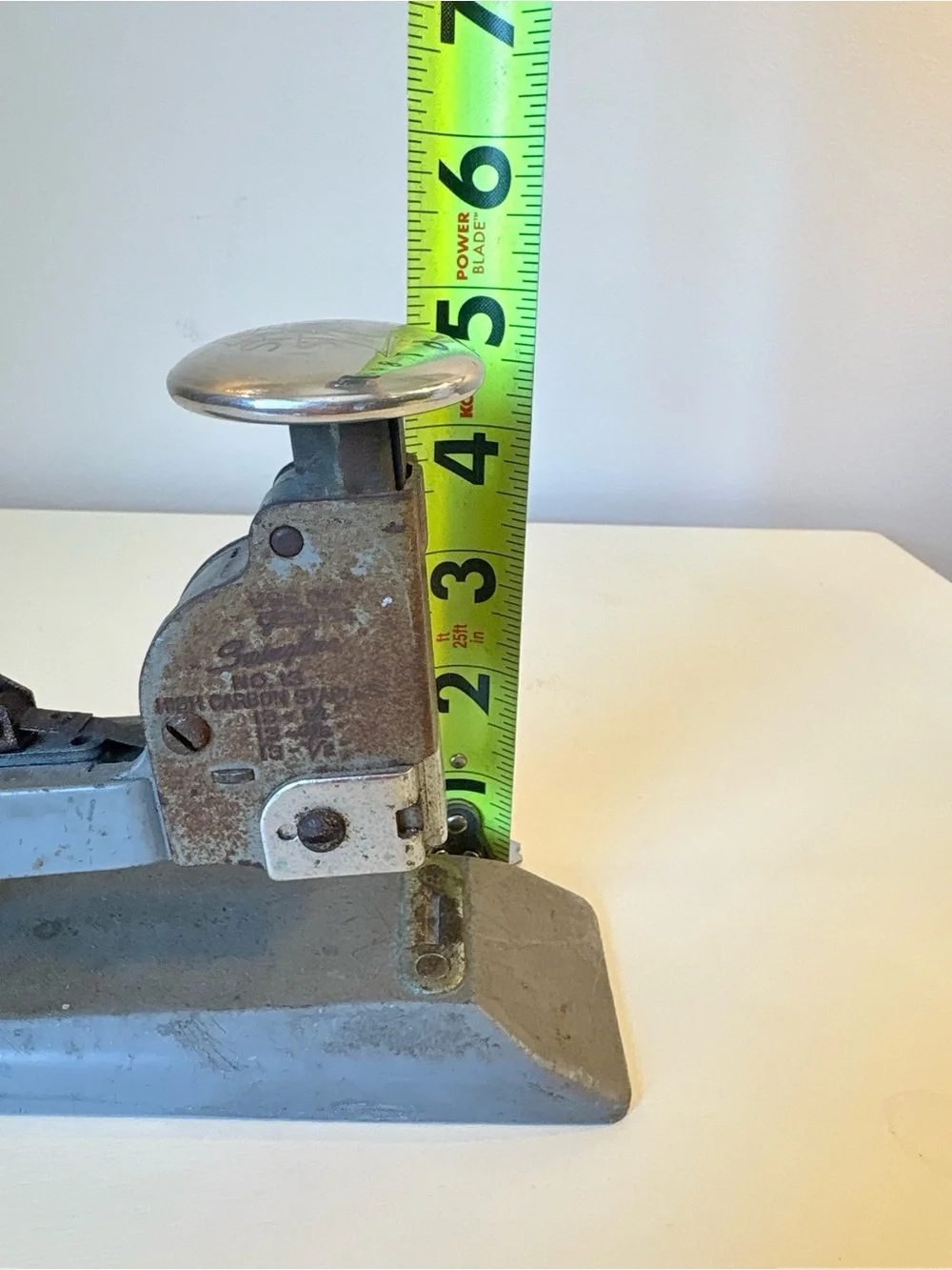 Vintage Heavy-Duty Desktop Stapler in Gray and Silver